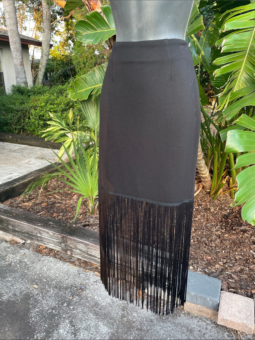 fringe pencil skirt